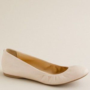 J. Crew Cece Beige Leather Ballet Flats Size 6.5